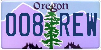 OR license plate 008REW