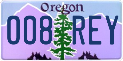 OR license plate 008REY