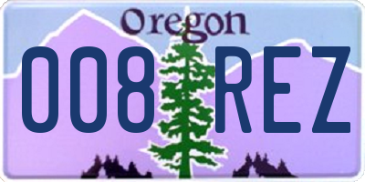 OR license plate 008REZ
