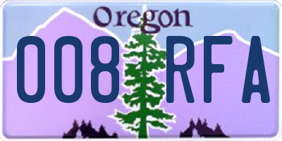 OR license plate 008RFA
