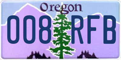 OR license plate 008RFB
