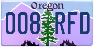 OR license plate 008RFD