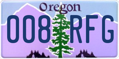 OR license plate 008RFG