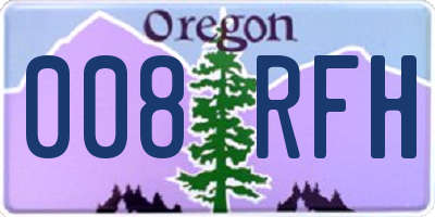 OR license plate 008RFH