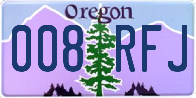 OR license plate 008RFJ