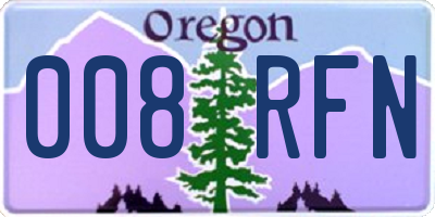 OR license plate 008RFN