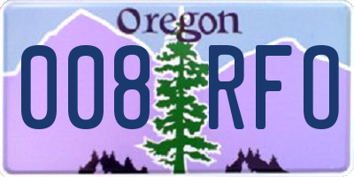 OR license plate 008RFO
