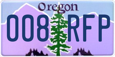 OR license plate 008RFP