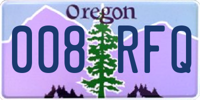 OR license plate 008RFQ
