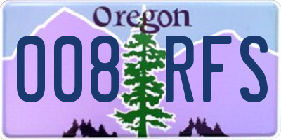 OR license plate 008RFS