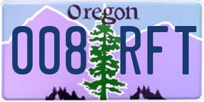 OR license plate 008RFT