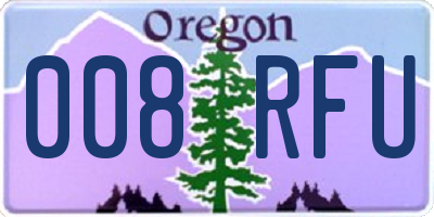 OR license plate 008RFU