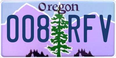 OR license plate 008RFV