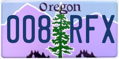 OR license plate 008RFX