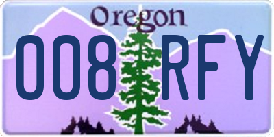 OR license plate 008RFY