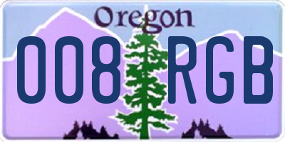 OR license plate 008RGB