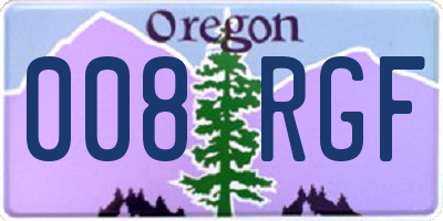 OR license plate 008RGF