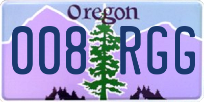 OR license plate 008RGG