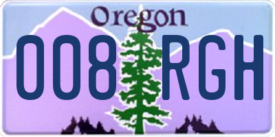 OR license plate 008RGH
