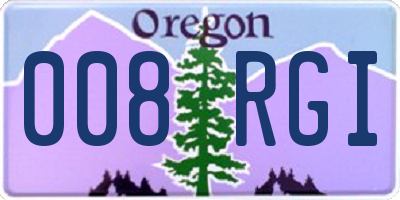 OR license plate 008RGI