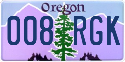 OR license plate 008RGK