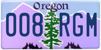 OR license plate 008RGM