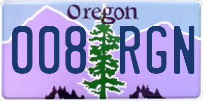 OR license plate 008RGN