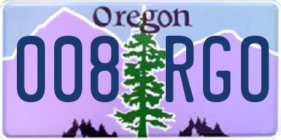 OR license plate 008RGO