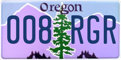 OR license plate 008RGR