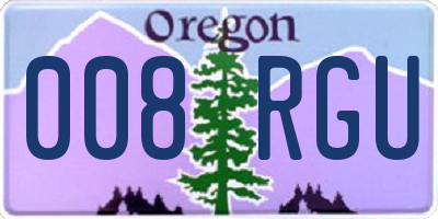OR license plate 008RGU