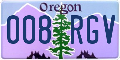 OR license plate 008RGV