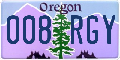 OR license plate 008RGY