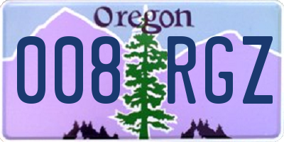 OR license plate 008RGZ