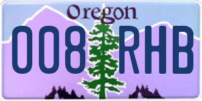 OR license plate 008RHB