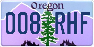 OR license plate 008RHF