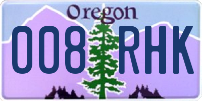 OR license plate 008RHK