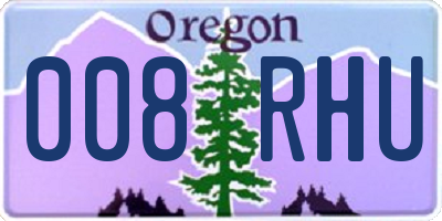 OR license plate 008RHU