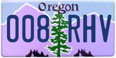 OR license plate 008RHV