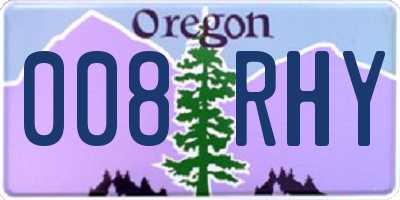 OR license plate 008RHY