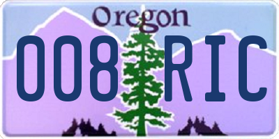 OR license plate 008RIC
