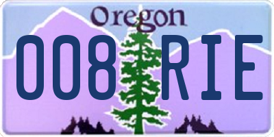 OR license plate 008RIE
