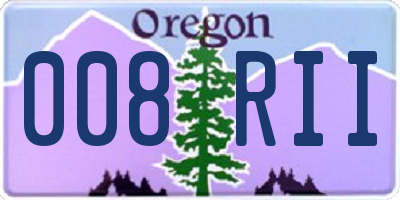 OR license plate 008RII
