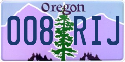 OR license plate 008RIJ