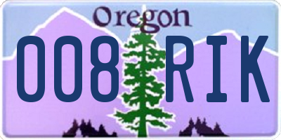 OR license plate 008RIK