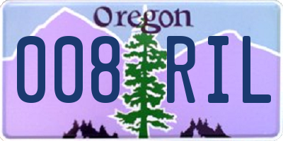 OR license plate 008RIL