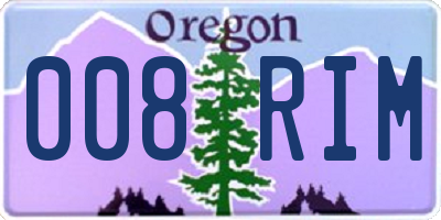 OR license plate 008RIM