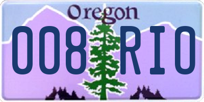 OR license plate 008RIO