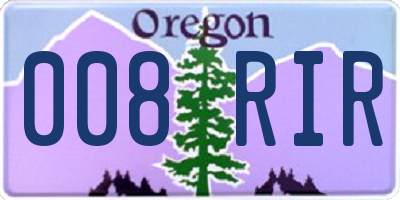OR license plate 008RIR