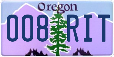 OR license plate 008RIT