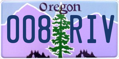 OR license plate 008RIV
